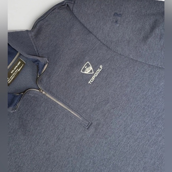 Under Armour Coldgear Mens Sweater 2XL Loose 1/4 Zip Pullover Blue Top Golf - Picture 4 of 7
